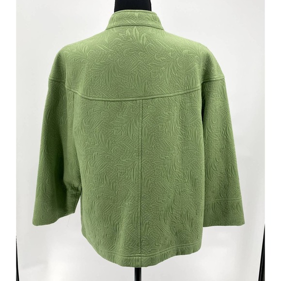 Emma James Women's Brocade Button-Front Light Green Cardigan Jacket Size 16 - Picture 7 of 11